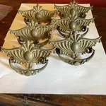 Antique Brass Fancy Victorian Drawer Pulls Ornate Heavy Design Set Of 6. Fixed Price $50.00.