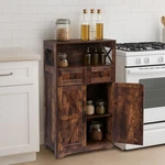 Farmhouse Wood Storage Cabinet Adjustable Shelf & 2 Doors Rustic Brown. Fixed Price $73.58.