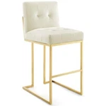 Modway Privy 30" Stainless Steel Performance Velvet Bar Stool Gold/ivory. Fixed Price $188.99.