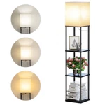 Floor With Shelves, Modern Square Standing Lamp, 3 Color Temperature Bulb. Fixed Price $38.66.