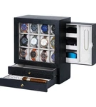 Large Watch Box For Men 12-SLOT Display Case With Side Drawers Su.... Fixed Price $86.39.