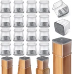 24 Pcs Chair Leg Floor Protectors Square, Silicone Felt Furniture Pads Caps. Fixed Price $25.47.