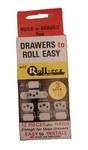 Vtg Roll-eez Cabinetry Hardware Easy Open And Close Roller Kit For 3 Drawers Nos. Fixed Price $24.99.
