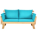 Pemberly Row Patio Convertible Sofa Daybed Wood Furniture In Turquoise. Fixed Price $282.03.