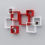 Wooden Intersecting Wall Shelves Set Of 8 Rack Stand For Living Room Gift. Fixed Price $177.45.