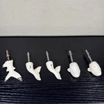 Lot Of 5 Cast Iron Weathered White Nautical Drawer Pulls Knobs Whale Heads Tails. Fixed Price $24.95.