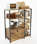 38.2" Tall Kitchen Storage Rack, 5-TIER Microwave Stand With Cabinet & Shelves. Fixed Price $55.19.