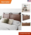 Harlow Modern Wall Mount Hanging Headboard, Queen, Brown Faux Leather. Fixed Price $227.62.
