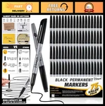 Bulk Permanent Markers Set - 75 Black Fine Tip Waterproof & Quick Drying, Fade. Fixed Price $31.99.