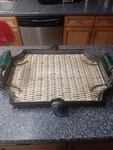 20TH Century Maitland-smith Vintage Rattan Serving Tray Lion Motifs. Fixed Price $299.00.