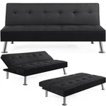 Modern Fabric Convertible Futon With Usb 3 Positions Space Saving Sofa Bed Black. Fixed Price $227.84.