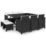 Patio Dining Set With Cushions Outdoor Table And Chairs Poly Rattan Vidaxl. Fixed Price $1686.99.