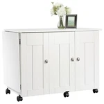 Folding Sewing Table Craft Cart Storage Cabinet Soft White 414873 Sauder. Fixed Price $369.99.