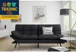 Mainstay.. Memory Foam Futon, Black Suede, Fabric, Wood, Metal + Free Clean. Fixed Price $407.99.