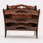 Vintage Butler Solid Mahogany Magazine Rack Holder Hand Carved Lace Colonial. Fixed Price $16.00.
