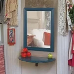 Pine Wooden Frame Bathroom Mirror Shelves Wall Mount Renovators Supply. Fixed Price $71.99.