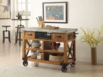 Acme Kailey 2-DRAWER Wooden Kitchen Cart With Shelves In Antique Oak. Fixed Price $1322.99.