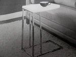 Monarch Specialties Accent Table 18.25 "long X 10.25"W 25.25" Chrome ,white. Fixed Price $34.99.