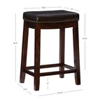 Linon Claridge Backless Faux Leather Counter Stool Wood Frame Dark Brown. Fixed Price $41.00.