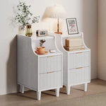 Fluted Nightstands Set Of 2, Modern Bedside Table With Storage Drawer&open Shelf. Fixed Price $108.52.