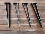 Table Legs Frame Black 28" Industrial Slanted Supports Loft Style Set 4 N136. Fixed Price $283.67.