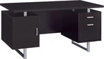 Coaster Lawtey 60" Computer Desk With File Cabinet, Cappuccino Finish. Fixed Price $502.99.