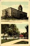 Milwaukee Wisconsin Views South Side High School & Humboldt Park Postcard 27077. Fixed Price $14.95.