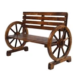 Wagon Wheel Wooden Office Bench Chair Loveseat Patio Garden Furniture Home. Fixed Price $68.99.
