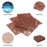 Deck Tiles 6-PACK Pavers Polypropylene Interlocking Patio Outdoor. Fixed Price $20.05.