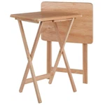 Winsome Wood Snack Table 19.06 In. Natural Beige Party Tv Tray Foldable 2-PIECE. Fixed Price $67.42.