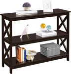 Espresso Console Table With 3 Shelves - Stylish Entryway Accent Furniture. Fixed Price $120.99.