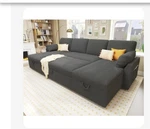 Pemberly Row PR-4753-1935210 Linen Reversible Sleeper Sectional Light Gray. Fixed Price $435.00.