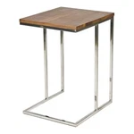 Pangea Home Fred Modern Wood Veneer & High Polished Steel Tray Table In Walnut. Fixed Price $166.50.