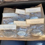 6 Pottery Barn Pewter Vintage Bin Pulls New. Fixed Price $42.00.