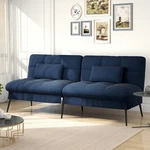 Comhoma Convertible Futon Sofa Bed 5-GEAR Backrest Steel Legs Space-saving, Blue. Fixed Price $127.90.