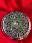 Azuregreen Celtic Pentacle Round Metal Incense Ash Catcher Cone Or Stick. Fixed Price $8.00.