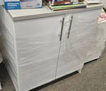 Cabinet Freestanding Wood Adjustable Shelf Height White (32"WX36"HX24"D). Fixed Price $50.00.