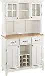 Buffets Off-white Server With Hutch And Natural Wood Top. Fixed Price $934.99.