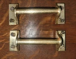 2 Antique Arts & Crafts Solid Cast Brass Drawer Pulls. Fixed Price $40.00.