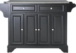 Crosley Lafayette Black Rolling Kitchen Island With Stainless Steel Top Spic. Fixed Price $717.99.
