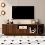 Wood Frame Stand For Up To 75" Media Console Table With Drawers Doors. Fixed Price $249.99.