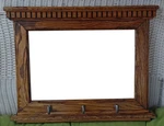 Oak Wall Coat Rack With Mirror Hand Made Solid Wood. Fixed Price $90.00.