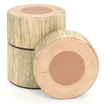 3-PIECE Tree Stump Stool Set With Wood Printing Nature Decoration-natural Colo. Fixed Price $92.24.