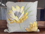 Iosis Paris Lotus Pillow W/ Insert 18 Square Removeable Linen Cover Excellent. Fixed Price $34.99.