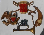 Vintage Sexton Usa No. 576 Set Of 4 Cast Metal Patriotic American Wall Mount. Fixed Price $39.00.