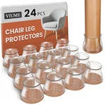 Chair Leg Floor Protectors For Hardwood Universal L, CLEAR-24PCS. Fixed Price $17.73.