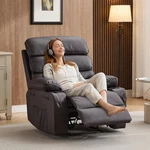 Extra Wide Manual Recliner With Massage&heat,pu Leather Comfort Chair Adults. Fixed Price $443.64.