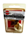 Vintage Nos Faultless 32253 Pair 1/4" Plate Style White Plastic Wheel Casters. Fixed Price $7.95.