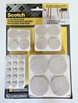 Scotch 162 Pack Felt Pads Floor Protectors Value Assorted Sizes Beige - New. Fixed Price $10.25.