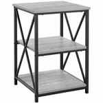 Monarch 2 Shelf Modern Square Wood Top X Frame End Table In Gray And Black. Fixed Price $105.99.